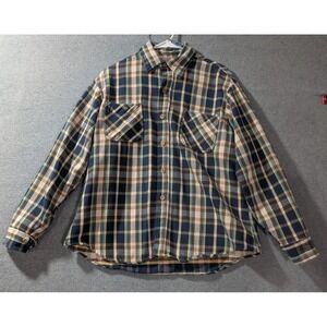 JC Penney Big Mac Flannel VTG Plaid Workwear Grunge Shirt USA L